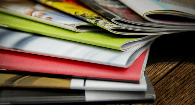 Pile of magazines